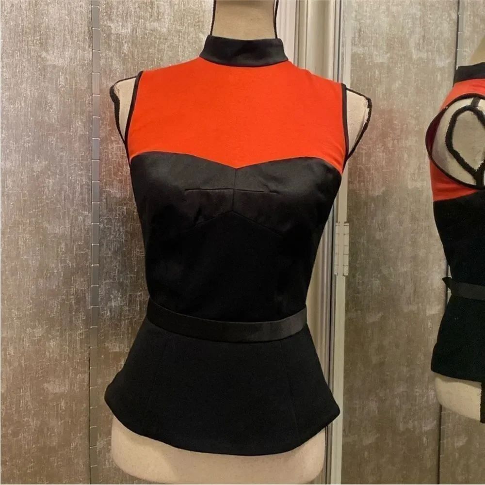 Jason Wu Elegant Red and Black Women's Top, US4